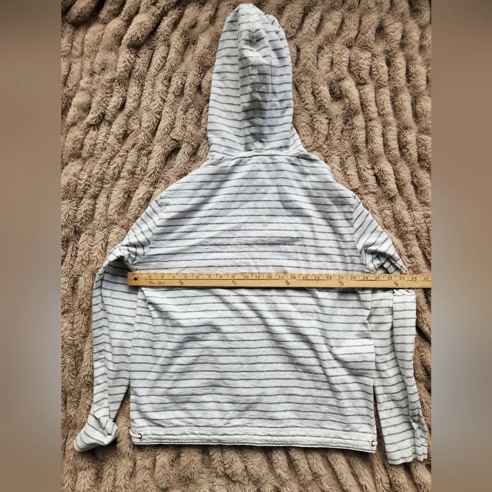 J.Crew size medium 100% cotton long sleeve full zip hooded hoodie front …